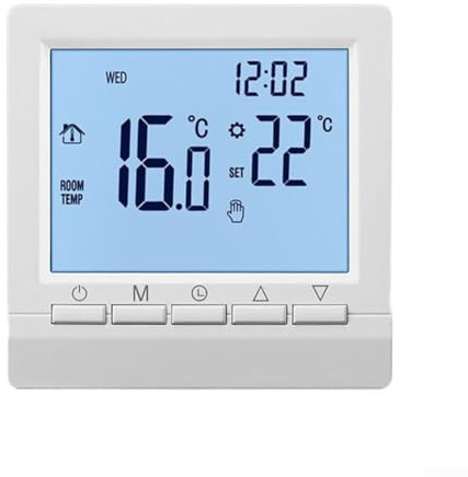 Termostato digitale della stanza, termostato della caldaia a gas, risparmio energetico programmabileBlocco bambini Display LCD Sensore di temperatura ambiente Cavo Top Riscaldatori elettrici