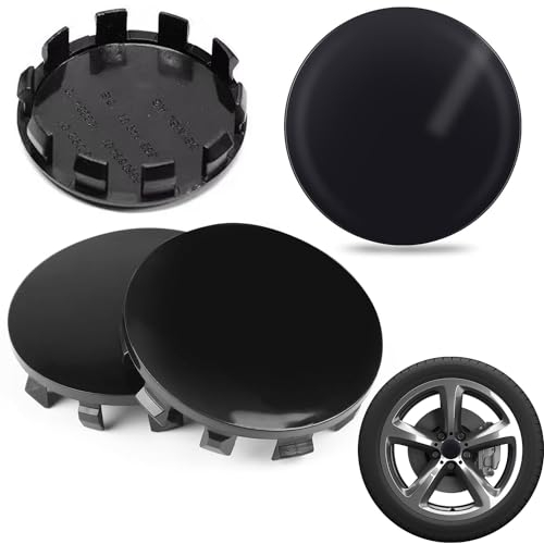 Tapas De Rueda De Centro Tapas para Llantas Diámetro Exterior 56 mm Tapas Centrales Llantas ABS Tapacubos Centro Rueda Universal para Centro De Rueda Accesorios para Coche 4Pcs (Negro)