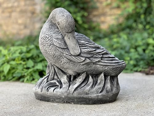 OLOMA Steinente Skulptur Beton Vogelfigur Outdoor Garten Statue Zement Heimdekoration Entenliebhaber Geschenk Rasen Ornament Hinterhof Dekor Bauernhaus Skulptur Geschenk für Bauer