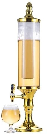 HYJYWYBD Girafe à Bière, Girafe à Bière,Tireuse à Bière avec Tube de Glace et éclairage LED,pour la fête KTV Restaurant Buffet Barbecue(Color:Gold,Size:1500ML)