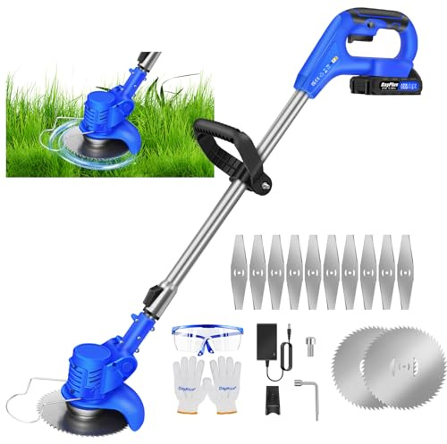 Coupe-Herbe sans Fil Batterie Métal - Herbe Électrique Puissant Jardin Bordures Mauvaises Herbes Gazon Set