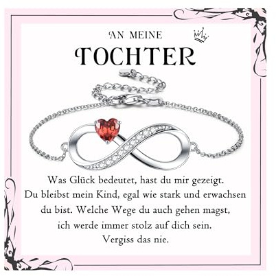 PDTU Geschenke für Frauen, Unendlichkeitszeichen Armband, Jahrestag Geburtstag Geschenk für Frau Tochter Schwester Beste Freundin, Ich Liebe Dich Geschenke Schmuck Damen