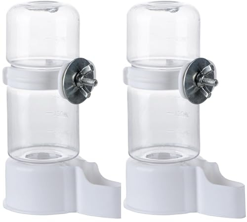 Bird Water Feeder,2PCS Automatic Bird Water Dispenser for Cage,Parrot Water Bottle Drinker Food Seed Dispenser Cage Accessories for Parrots Budgie Lovebirds Parakeet Cockatiel (Clear 140ML)