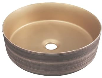 Lavabi da appoggio , Lavandino di scarico Lavandino artistico in ceramica Bagno Tondo Moderno Lavandino sopra il piano Installazione del piano di lavoro Lavandino in ceramica Lavandino artistico Lavan