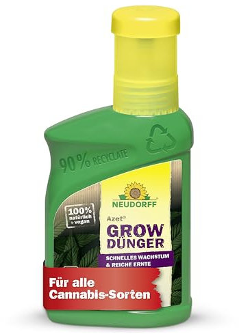 Neudorff Azet GrowDünger – 100% natürlicher Cannabisdünger für schnelles Wachstum und reiche, gehaltvolle Ernten aller Cannabissorten, 250 ml