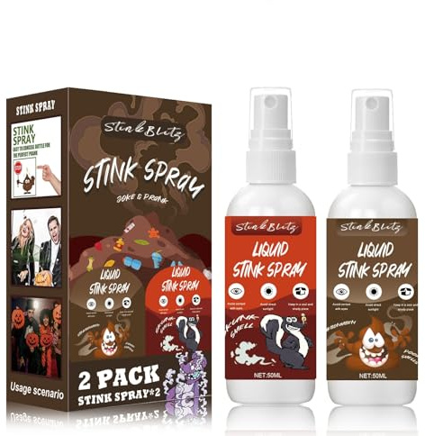 Spray para Pedos Extrafuerte, Spray Mal Olor Broma, Spray Líquido para Pedos, Spray Fetido Spray Pedos Bromas de Halloween, Spray de Olor de Fiesta para Adultos,50ML,2 Piezas