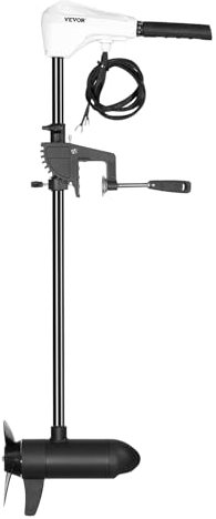 VEVOR Elektro Außenborder, Bootsmotor Heckmontage, 12 V, 25 kg Schub, 8-Gang Trolling Motor mit Batterieanzeige, für Kajaks, Fischerboote auf Süß-/Salzwasser, 76 cm Schaft