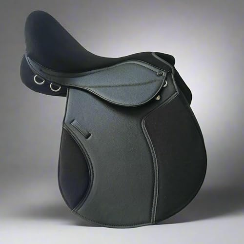 Synthetic Self Adjusting GP Horse pony Saddle Suede Seat Black Colour Size 14
