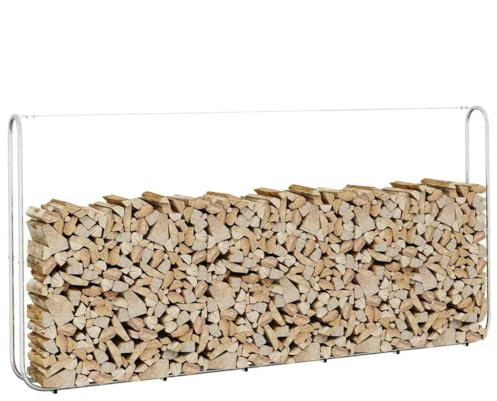 WSJHUHK Grillage pour bois de chauffage en acier galvanisé 300 x 25 x 150 cm