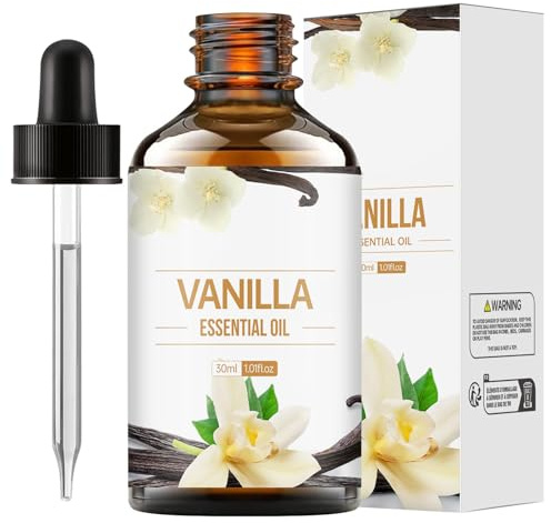 Ätherisches Vanilleöl & Ätherisches Teebaumöl mit Pipette Kaltgepresst Tea Tree Oil für Gesicht, Haut, und Nagel, Vanille-Duftöl zur Kerzen- und Seifenherstellung, Öle für Diffuser (vanille)