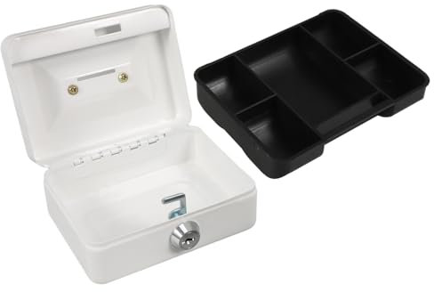Homoyoyo Scatola Sicurezza per Soldi con Serratura Combinazione Organizer Portatile con Vassoio Rimovibile Contenitore Sicurezza per Ferro e Ufficio