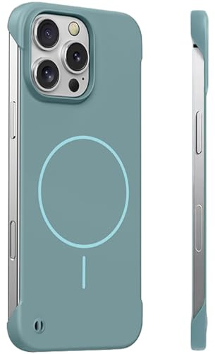 FAOMSEBS Senza Bordo Cover per iPhone 15 Pro Max per MagSafe, (Sensazione di Metallo Nudo) [Magnete Potente Integrato] [Dissipazione Rapida del Calore] Sottile Custodia per iPhone 15 Pro Max Cover