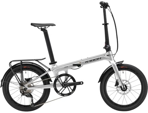 KABON Klapprad 20 Zoll Carbon, 9 Geschwindigkeit Faltrad mit Carbon Rahmen Ultraleichtes Mini Stadtfahrrad Faltrad Klapprad Herren Damen