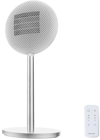 Cecotec Calefactor Cerámico de Pie con Mando a Distancia ReadyWarm 2100 Sun. 2000W, 2 Potencias, Bajo Consumo, Pantalla LED, Control Táctil, Termostato Ajustable, Oscilación Automática