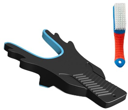 Ludvento Boot Jack for Cowboy Boots with Shoe Brushing - Convenient Boot Remover for Cowboy, Work & Rain Boots, Perfect for Travel, Porch, Garage, Home & Camping, Blue