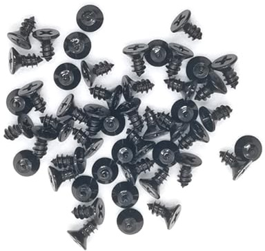 M4 Stainless Steel Screws 10 mm, Black Self Tapping Flat Countersunk Head Wood Screw, Hardware Fasteners, Pack of 50