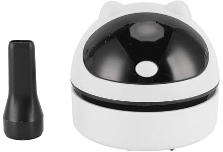 Fdit Aspirateur de Bureau Mini Balayeuse de Poussière de Table Rechargeable Portable Léger Forte Aspiration Chargement USB Simple à Utiliser pour Le Bureau à la Maison Blanc (White)