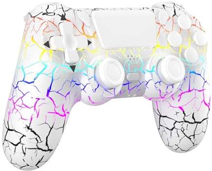 Pogriko Wireless Controller for PS4, Joystick Gamepad Compatible with PS-4/Slim/Pro/PC with RGB LED, Dual Vibration, 6-Axis Gyro Sensor, Headphone Jack, Touchpad