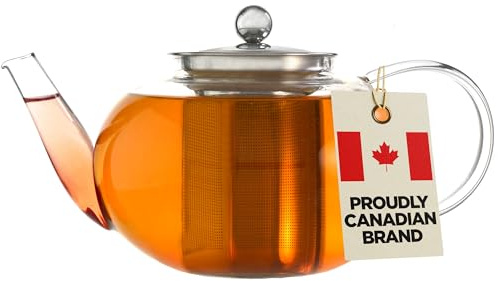 GROSCHE Joliette Glass Teapot with Removable Stainless Steel Infuser, 42 oz