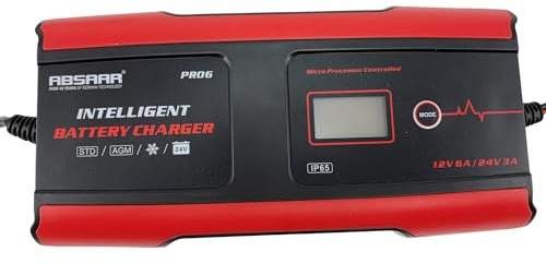 Absaar Autobatterie Ladegerät Batterieladegerät für KFZ LKW Motorrad Batterien Bis zu 180AhAh 0635676