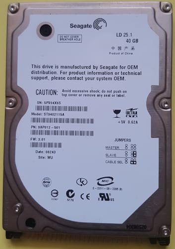 Hitachi Festplatte Laptop PC 40Go IDE 2.5 4K40 HTS424040M9AT00 4200RPM 2Mo