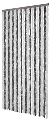 Festnight Flauschvorhang Vorhang Türvorhang Insektenschutz Vorh?nge 100 x 220 cm Verstellbar Breite und L?nge Grauwei?