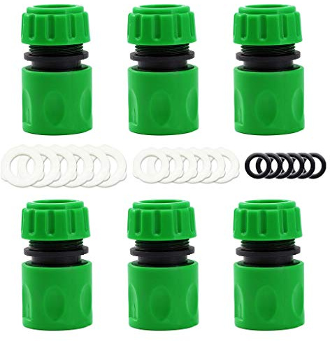 YAAVAAW 6 Stück Schlauchverbinder-Satz 13mm (1/2) und 15mm (5/8) - Schnell Steckverbinder für den Schlauchanfang, Garten Schlauchkupplung, Zubehör zum Verbinden von Gartenschlauch