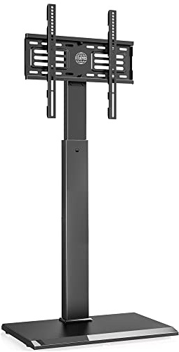 FITUEYES TV Bodenständer mit Eisenbasis TV Standfuß TV Ständer Fernsehstand höhenverstellbar schwenkbar für 26 bis 65 Zoll Flachbildschirm bis zu 40kg Max. VESA 400 * 400 Schwarz