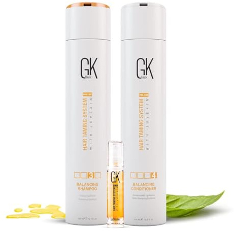 GK HAIR Set combinato di shampoo e balsamo Natural Balancing con siero di olio biologico al 100% per tutti i tipi di capelli idratati, grassi, oleosi, secchi e danneggiati.