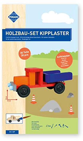 Pebaro 469 Holzbau-Set Kipplaster, 30-teilig, Holz, Normal