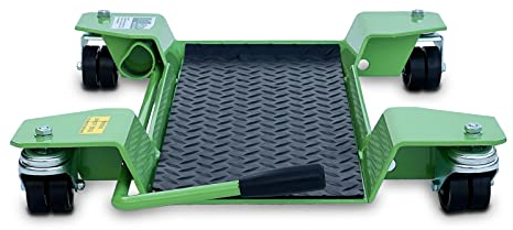 TRUTZHOLM Rangierhilfe Rangierschiene Rangierplatte Parkhilfe für das Motorrad bis 250kg flexibel um 360° schwenkbar grün