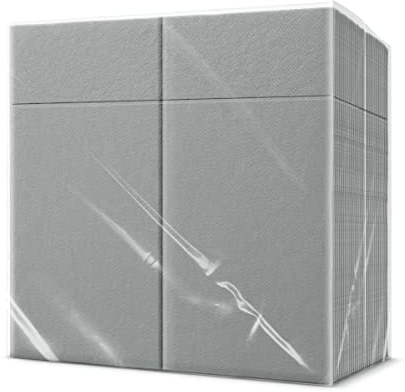 PAW - Besteckservietten aus Airlaid - Stoffähnlich (39 x 40 cm 1/8 falz) | 50 Stück | HoReCa | Ideal für Hochzeit, Taufe, Kommunion, Geburtstag | Serviettentaschen für Besteck | Grau