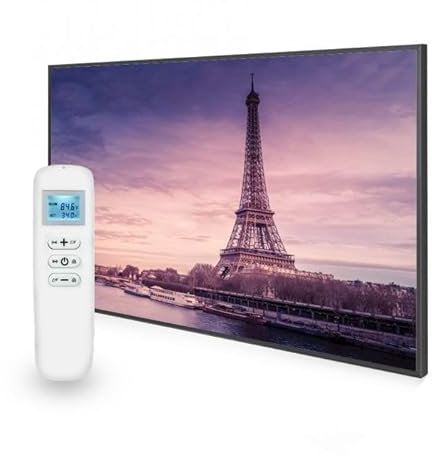 Mirrorstone Urban 900W Smart Wi-Fi Infrared Picture Heater, Electric Heating Panel, Low Consumption Home Living Room (Paris Purple)