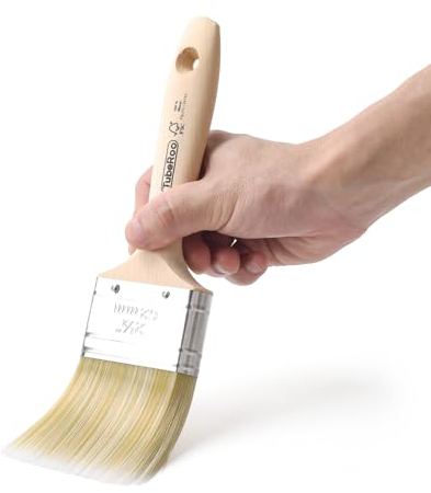 TubeRoo Lackierpinsel 62 mm großer Pinsel, Flächenstreicher - Premium Lackpinsel für Lacke, Holz-Öl & Wand-Farbe - Lasurpinsel für Holz-Lasur - Profi Malerpinsel - Flachpinsel mit feiner Spitze