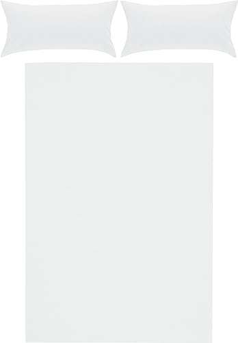 Erwin Müller Bettwäsche, Bettgarnitur Uni Nördlingen weiß Größe 40x80 cm / 200x200 cm - flauschig angeraute Oberfläche für kalte Nächte, temperaturregulierend, mit Reißverschluss