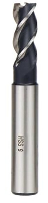 Schaftfräser HSS 3-schneidig Grobzahn M2 Schnellarbeitsstahlfräser 3-11 mm Schaftfräser mit geradem Schaft for die Bearbeitung von Stahl, Aluminiumlegierung, Kupfer, Holz (Size : 9mm)