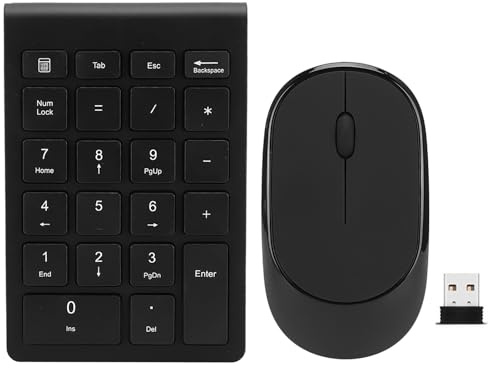 Ensemble pavé Numérique et Souris sans Fil, 22 Touches, pavé Numérique et Souris sans Fil 2,4 G, Ultra Fin, sans Interrupteur, Clavier Numérique, Souris sans Fil pour RF304T