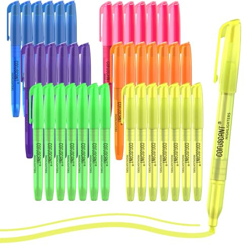 coruscant Highlighter - 36 pack color highlighter, color transparent visible fluorescent pen shell, wide chisel point mark, fluorescent pen, school, office
