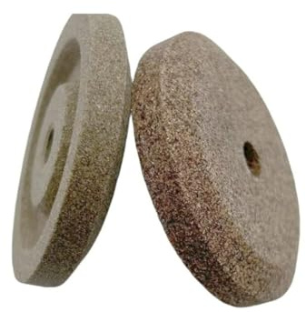 Par de esmeriles (Nº 2) - Grano fino y grano grueso - Afilador afilador de hoja para rebanadora compatible con RGV, FAC, MISTRO, SIRMAN, CASADIO y otros. Medidas ø 45 - h 8 - agujero 6 mm.