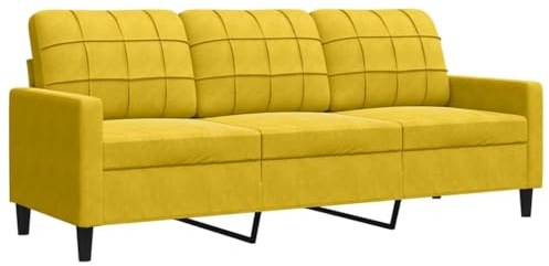 vidaXL 3-Sitzer-Sofa Gelb 180 cm Samt