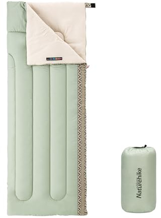 Naturehike Schlafsack Ideal für Erwachsene und Kinder Wasserdichter Leichter Deckenschlafsack 3-4 Jahreszeiten für Camping Reisen Outdoor Aktivitäten 190 x 75cm (Grün-Rechts)