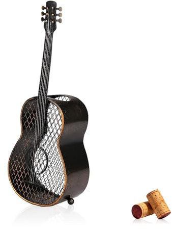 Jwthee Einzigartiger Weinkorkenhalter, Metallgitarre, Weinkorkenhalter, Tisch-Weinkorkenbehälter, Weinkorkenbehälter in Gitarrenform,Weinflaschenstopper Organizer Weinliebhaber Geschenk Küche Dekor