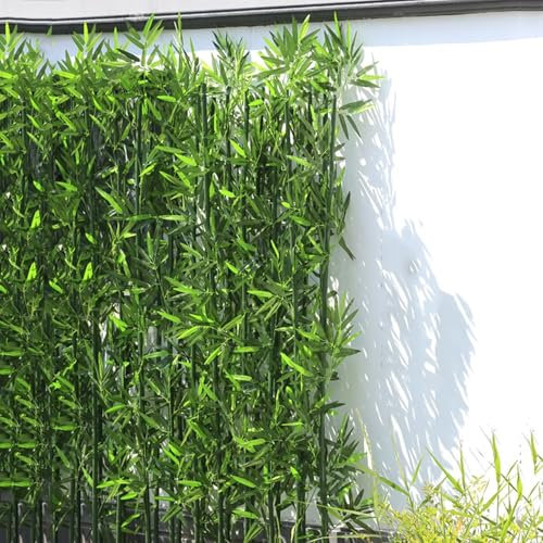 CUXAHO Artificiales Plantas Bambú para Pantalla Privacidad Balcon,Jardín Protección de Privacidad,Valla de Bambú Patio y Jardín(100cm/3.3ft)
