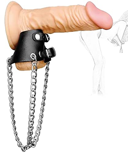 DstoLusre BDSM Anillo de cuero for el pene Anillo de testículo ajustable Pene BDSM Ball Stretcher Bondage Ball Stretcher Ball Stretcher Escroto Testículo Pene SM Juguete sexual for hombres
