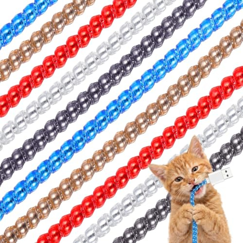Frienda 10 Pcs Cord Protectors from Pets No Chew Spiral Cable Protector 43.3'' Phone Charger Cover Data Cable Protective Sleeve Chew Proof USB Wire Cover Stylish for Cat Dog Rabbit (Cool Colors)