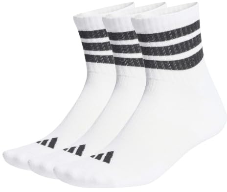 adidas Unisex 3 Stripes Cushioned Sportswear Mid Cut Socks 3 Pair Pack Socken