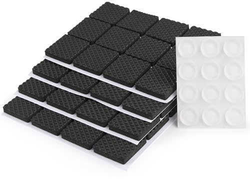 HASWARE Felt Furniture Pads - 60Pcs Floor Protectors Self Adhesive Felt Chair Pads to Protect Floor Chair Leg Hardwoods Floors Table Feet (Black, 1 60 Pack Square)