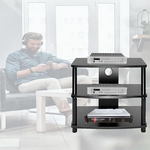WLCGYD Audio Rack HiFi Regal Av-Medienständer-Ecke, Rack/Schrank Für Stereokomponenten, Audio-Video-Einheit Für Zuhause, Regal Für Elektronische Geräte, Entertainment-Center(3tier)