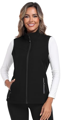 MoFiz Gilet Polaire Femme Sans Manche Gilet Outdoor Veste Légère de Travail Blouson Femme Chauffant avec Fermeture éclair