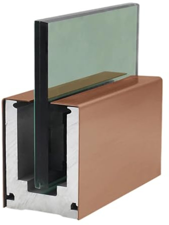 Serre-joint en aluminium pour clôtures de piscine, balcons et escaliers – Installation facile pour verre de 10 à 17 mm – Kit complet (rose, 1 m) – et élégant